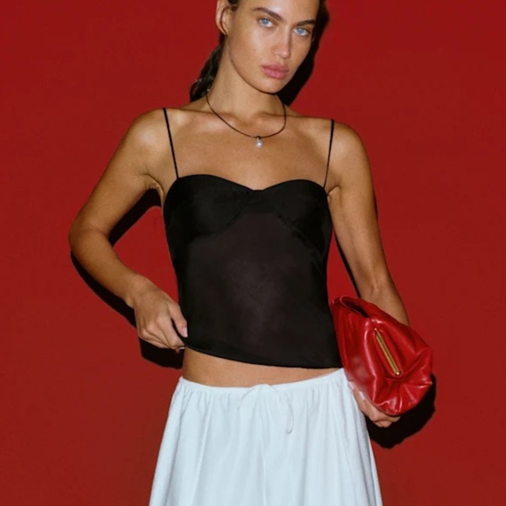 NEW Reformation Alouette Tank Top Black Size 2 NWT